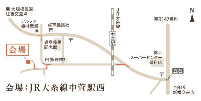 安曇野市三郷見学会地図