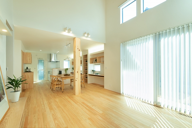 大屋根を活かした開放的な明るい家